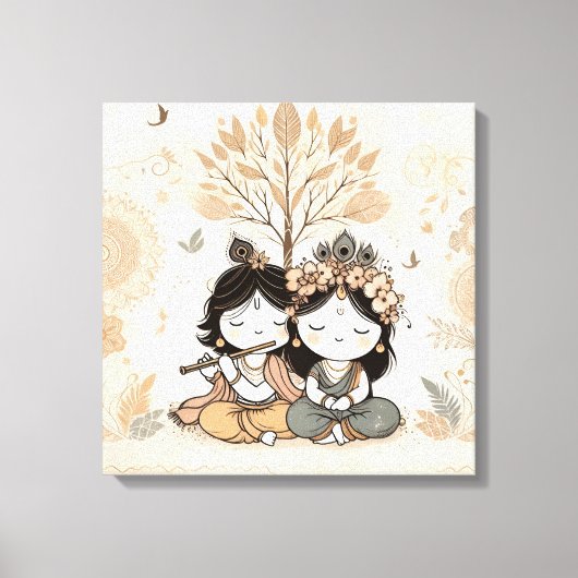 Radha Krishna Mandala Art mural | Amour Éternel  (Recto)