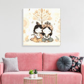 Radha Krishna Mandala Art mural | Amour Éternel  (Insitu(Salon))