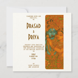 Radha Krishna Muurschildering Indiase Hindoe Save The Date