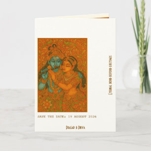 Radha Krishna Muurschildering Indisch