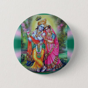 Radha Krishna Ronde Button 5,7 Cm