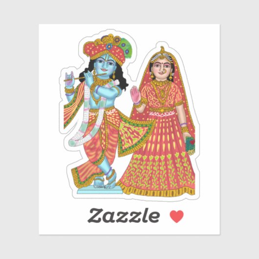 Radha Krishna Stickers (Vel)