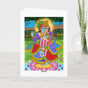 Radha Krishna Wenskaart Kaart