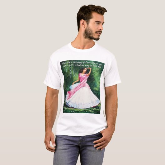 Radha Rani wacht op Krishna in Vrindavan T-shirt (Voorkant volledig)