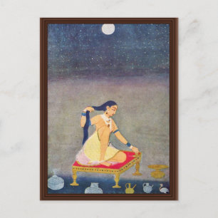 Radha 's nachts. Mughal schilderen Ca 1650th door  Briefkaart