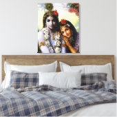 RadhaAndKrishna - Gekapeld Canvas (Insitu (Slaapkamer))