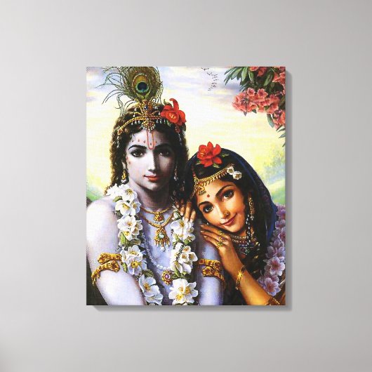 RadhaAndKrishna - Gekapeld Canvas Afdruk (Voorkant)