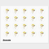 Radiaal als landbouwer met fruit ronde sticker (Vel)