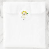 Radiaal als landbouwer met fruit ronde sticker (Tas)