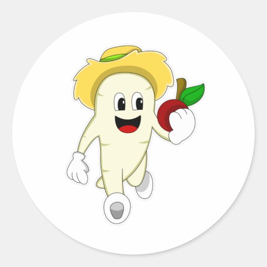 Radiaal als landbouwer met fruit ronde sticker (Voorkant)