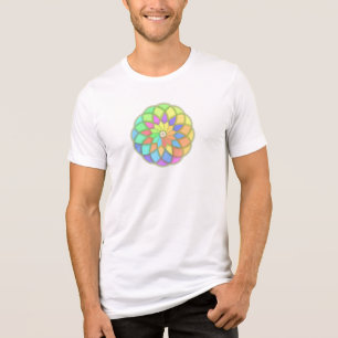 Radiaal Bloemblad Geometrisch Ontwerp Tri-Blend Shirt