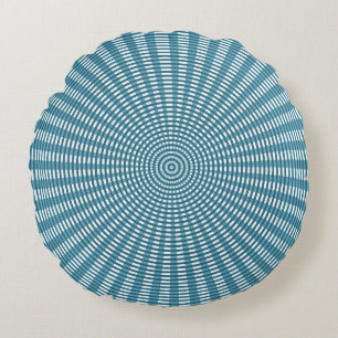 Radiaal cirkelvormig weergaleringspatroon - blauw/ rond kussen