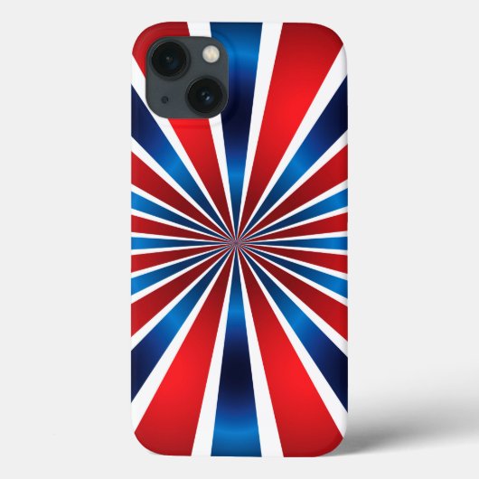 Radiaal Patroon Rood Blauw Case-Mate iPhone Case (Achterkant)