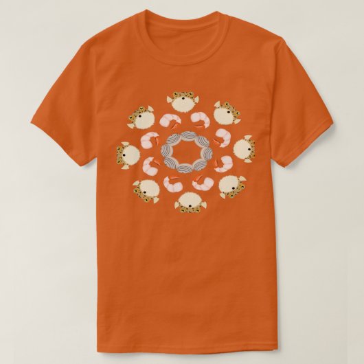 Radial Puffer Food Pattern T-shirt (Design voorkant)