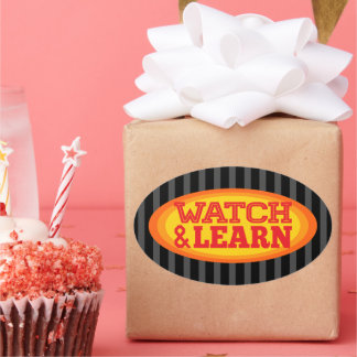 Radiale ovale strepen bekijken en leren ovale sticker