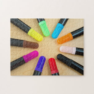 Radiale schikking van Kunstpennen Legpuzzel