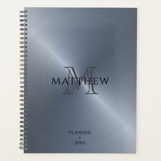Radiale zilver Metallic | Monogrammen Planner (Voorkant)