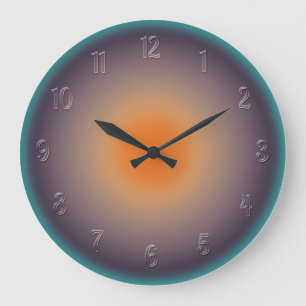 Radiale zonsondergang met verlicht-effect wandklok grote klok