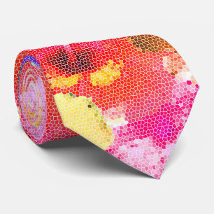 Radiance in Bloom: Hibiscus in Glas in lood Stropdas