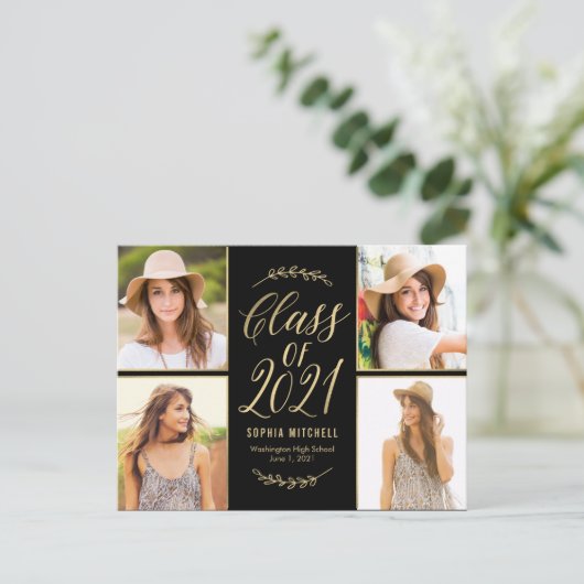 Radiant Afstudeerder Afstuderen Aankondiging Brief Briefkaart (Staand voorkant)