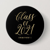 Radiant Afstudeerder EDITABLE KLEUR Afstuderen But Ronde Button 7,6 Cm (Voorkant)