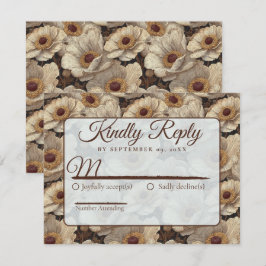 Radiant Anemones Themed Barn Wedding RSVP Kaartje