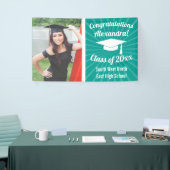 Radiant Blauwgroen aangepaste foto Afstuderen bann Spandoek (Beurs)