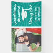 Radiant Blauwgroen aangepaste foto Afstuderen bann Spandoek (Verticaal)