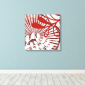 Radiant Bloom – Abstract Botanical Geometry Art Canvas Afdruk (Insitu (Houten vloer))