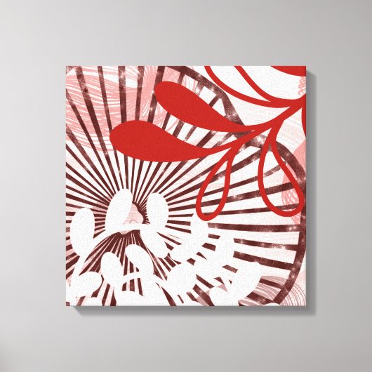 Radiant Bloom – Abstract Botanical Geometry Art Canvas Afdruk (Voorkant)