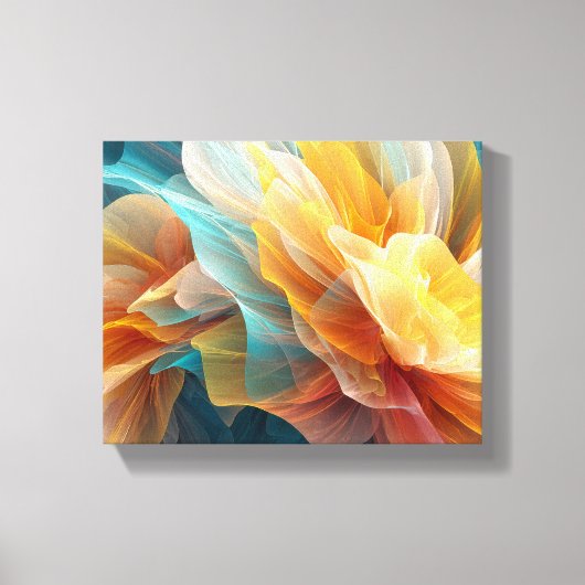 Radiant Bloom of Ethereal Petals in Light Canvas Afdruk (Voorkant)