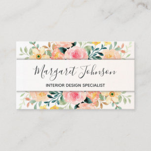 Radiant Bloom Waterverf Floral Feminine Visitekaartje