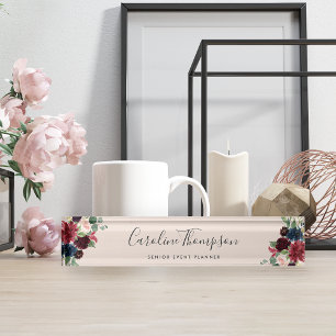 Radiant Bloom Waterverf Floral Naambordje