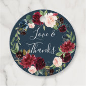 Radiant Bloom Waterverf Floral Weddenschap Harteli Bedankjes Labels (Voorkant)