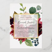 Radiant Bloom Wedding Folie Uitnodiging (Voorkant)