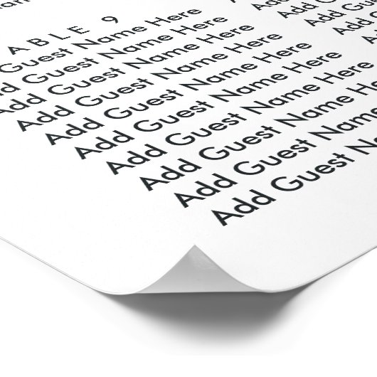 Radiant Bloom Wedding Seding Chart Poster (Hoek)