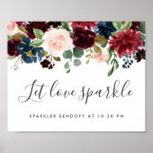 Radiant Bloom Wedding Sparkler Sendoff Sign Poster (Voorkant)