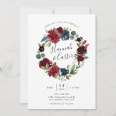Radiant Bloom Wreath Wedding Uitnodiging (Voorkant)