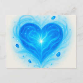 Radiant Blue Heart Wenskaart - Spiritueel licht Briefkaart