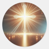 Radiant Cross Spirituele Cirkel Sticker (Voorkant)