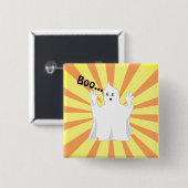 Radiant Cute Trumpy Ghost Vierkante Button 5,1 Cm (Voorkant /achterkant)