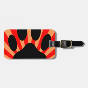 Radiant Dog Paw Print Bagagelabel