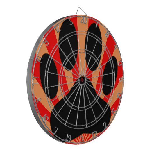 Radiant Dog Paw Print Dartbord (Voorkant Links)