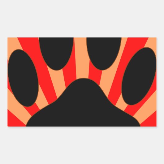 Radiant Dog Paw Print Rechthoekige Sticker (Voorkant)