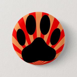 Radiant Dog Paw Print Ronde Button 5,7 Cm