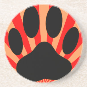 Radiant Dog Paw Print Zandsteen Onderzetter