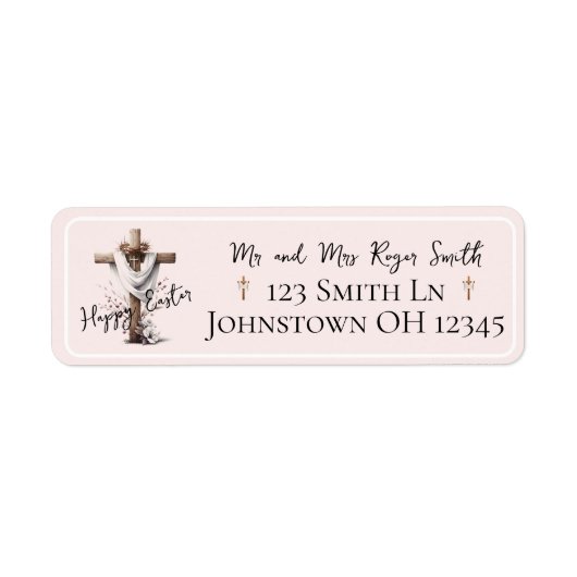 Radiant Easter Cross Return Address Label (Voorkant)
