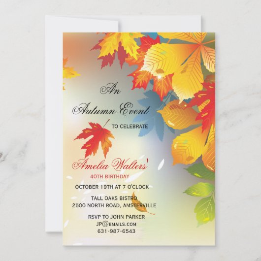 Radiant Fall Colors Invitation Kaart (Voorkant)