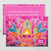 Radiant Festivities: Een Dazecore Diwali-viering k Kaart (Voorkant / Achterkant)