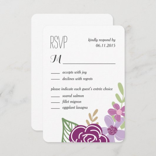 Radiant Florals Weddenschap RSVP Kaartje (Voorkant / Achterkant)